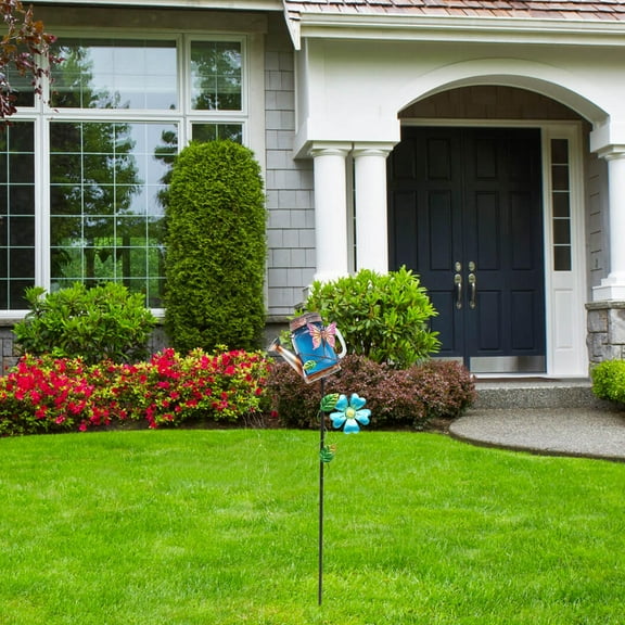 WEAVILUX Garden Decoration Lamp Solar Light Blue Iron 1Pack Jar Shaped