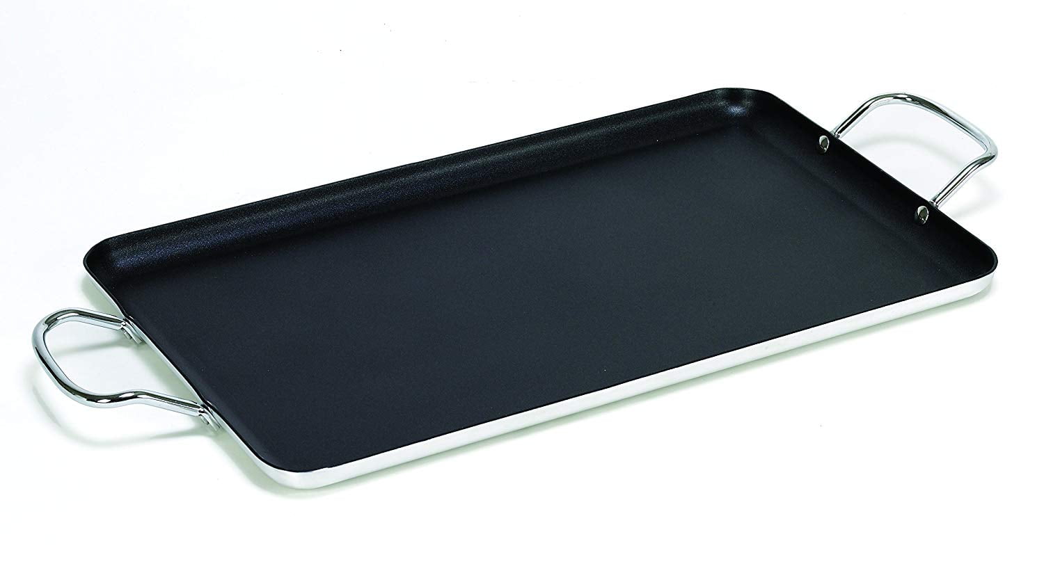 IMUSA USA IMU-1814 Double Burner Griddle Non-Stick 16-Inch Black