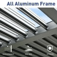 thumbnail image 5 of Aoodor 13 x 10 ft. Outdoor Aluminum Louvered Pergola Waterproof Gazebo Sun Shade Shelter with 2 Adjustable Rainproof Panels for Patio, Garden, Backyard Lawn & Garden - Dark Gray, 5 of 11
