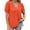 Orange, variant on Buigttklop Summer Tops for Women 2024 Plus Size Women'S Short Sleeve V-Neck Solid Color Pleated Loose Fit Basic Tunic Top