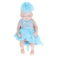 thumbnail image 1 of Muñeca recién nacida renacida de 10 pulgadas, de silicona suave, realista, para dormir, con un hermoso vestido y ropa azul., 1 of 14