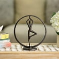 thumbnail image 6 of Danya B. Yoga Tree Circle Cast Iron Sculpture Modern Art Shelf Décor and Gift for Yoga and Meditation Lovers for Home Office, Yoga Studio or Home Decoration Statement Piece, 6 of 7