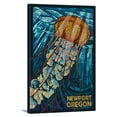 thumbnail image 1 of Newport, Oregon - Jellyfish Mosaic - Lantern Press Poster (12x18 Gallery Wrapped Stretched Canvas), 1 of 1