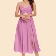 thumbnail image 1 of Vestido Vestido midi ajustado con abertura lateral y espalda descubierta, traje ajustado (púrpura L) Cgtredaw Púrpura T L para Mujer, 1 of 6
