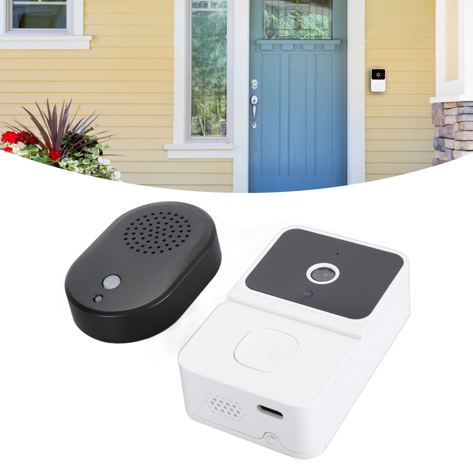 Video Doorbell Camera, Night Vision Multi User Sharing Smart WiFi Video Doorbell IP66 Waterproof 2.4G  for Outdoor