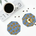 thumbnail image 5 of Pofeuu Sunflowers Print Leather Coasters Set of 6, Round Cups Mugs Mat Pad for Home Kitchen Heat Resistant Drink Coasters,Octagon, 5 of 7