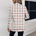 thumbnail image 4 of Women's Fashion Athleisure Long-Sleeve Plaid Print Stand-Collar Polo Shirt Top, Comfortable & Skin-Friendly & Breathable, Gifts for Women, 4 of 5