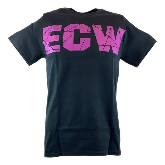 ECW Barbed Wire Purple Logo Mens Black T-shirt XXL