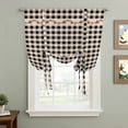 thumbnail image 2 of Western Texas Star Retro Tie Up Curtains for Windows, Balloon Window Shades, Country Vintage Black Beige Plaid Kitchen Window Treatments Roll Up Curtain for Basement/Nursery 52"x45", 2 of 8