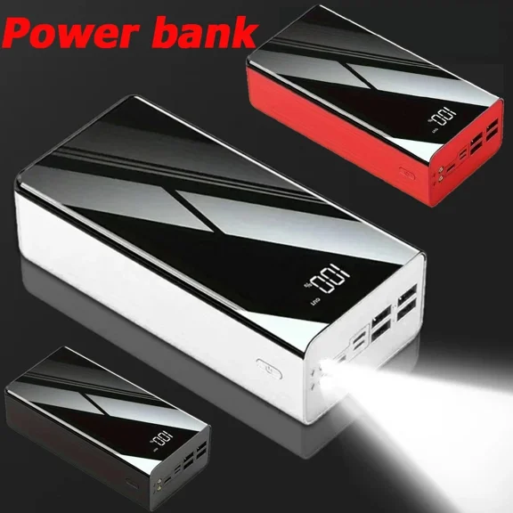 Misty 80000mAh Power Bank Fast Charging 22.5W USB C External Battery Pack With Flashlight White