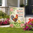 thumbnail image 2 of SPXUBZ Rooster Farm Garden Flag 12x18 Inch, Country Chicken Linen Yard Flag with Rustic Floral Design, Outdoor Decorative Flag for Garden Lawn Porch Farmhouse Decor, 2 of 5