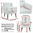thumbnail image 3 of Modern Accent Chair,Teddy Fabric Living Room Chairs Comfy Reading Chair,Mid Century Accent Chair, Lounge Arm Chairs Armchair for Living Room Bedroom (White), 3 of 7