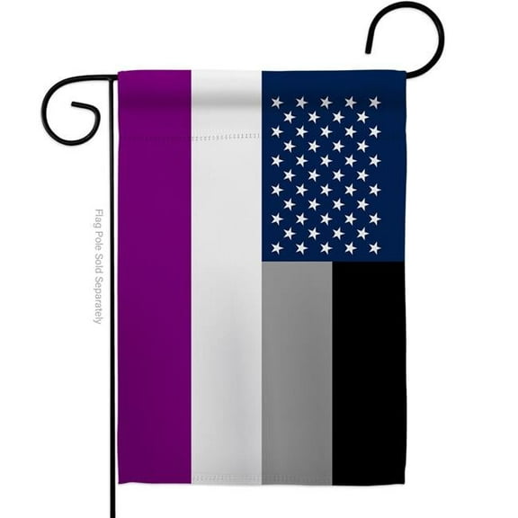 Americana Home & Garden G149644-BO US Asexua Support Pride 13 x 18.5 in. Double-Sided Decorative Horizontal Garden Flags for House Decoration Banner Yard Gift