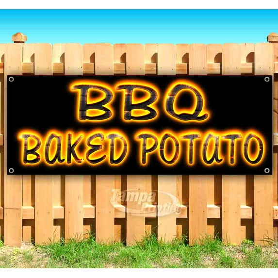 BBQ Baked Potato 13 oz Vinyl Banner With Metal Grommets