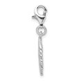 thumbnail image 2 of Amore La Vita  Sterling Silver Rhodium-plated Polished 3-D Feather Charm with Fancy Lobster Clasp, 2 of 3