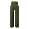 thumbnail image 5 of COMVALUE Wide Leg Dress Pants for Women High Waisted Trousers Business Casual Button Flowy Pant (Army Green, L), 5 of 7