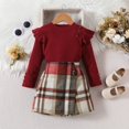 thumbnail image 2 of NIEWTR Baby Girls Color Block Long Sleeve Contrast Color Sweatshirt Tops + Long Pants or Skirt Set Baby Girl Fall Winter Clothes, 2 of 5