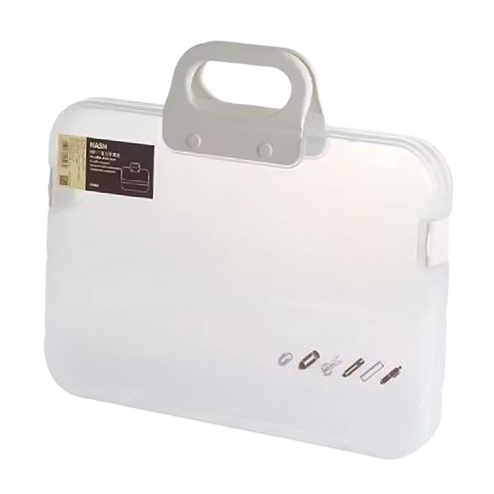 MAGIDEAL Portable files Organizer A4 Document Box Multipurpose Accessories with Snaps Transparent