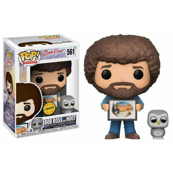 Funko Pop! TV Bob Ross The Joy of Painting Bob Ross w/ Hoot Vinyl Figure Chase T
