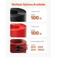 thumbnail image 4 of 100FT Solar Extension Cord, 10 Gauge Red PV Cable (6mm²), Waterproof Connectors for Panel to Inverter, 4 of 9