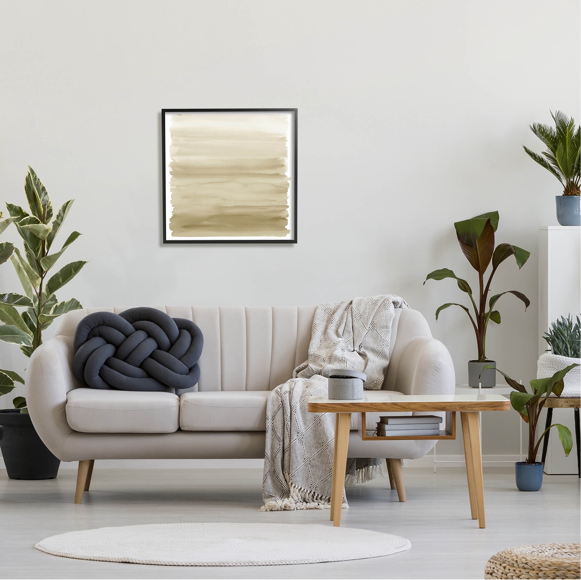 Stupell Industries Modern Ochre Gradient Graphic Art Black Framed Art Print Wall Art, Design by Allie Corbin
