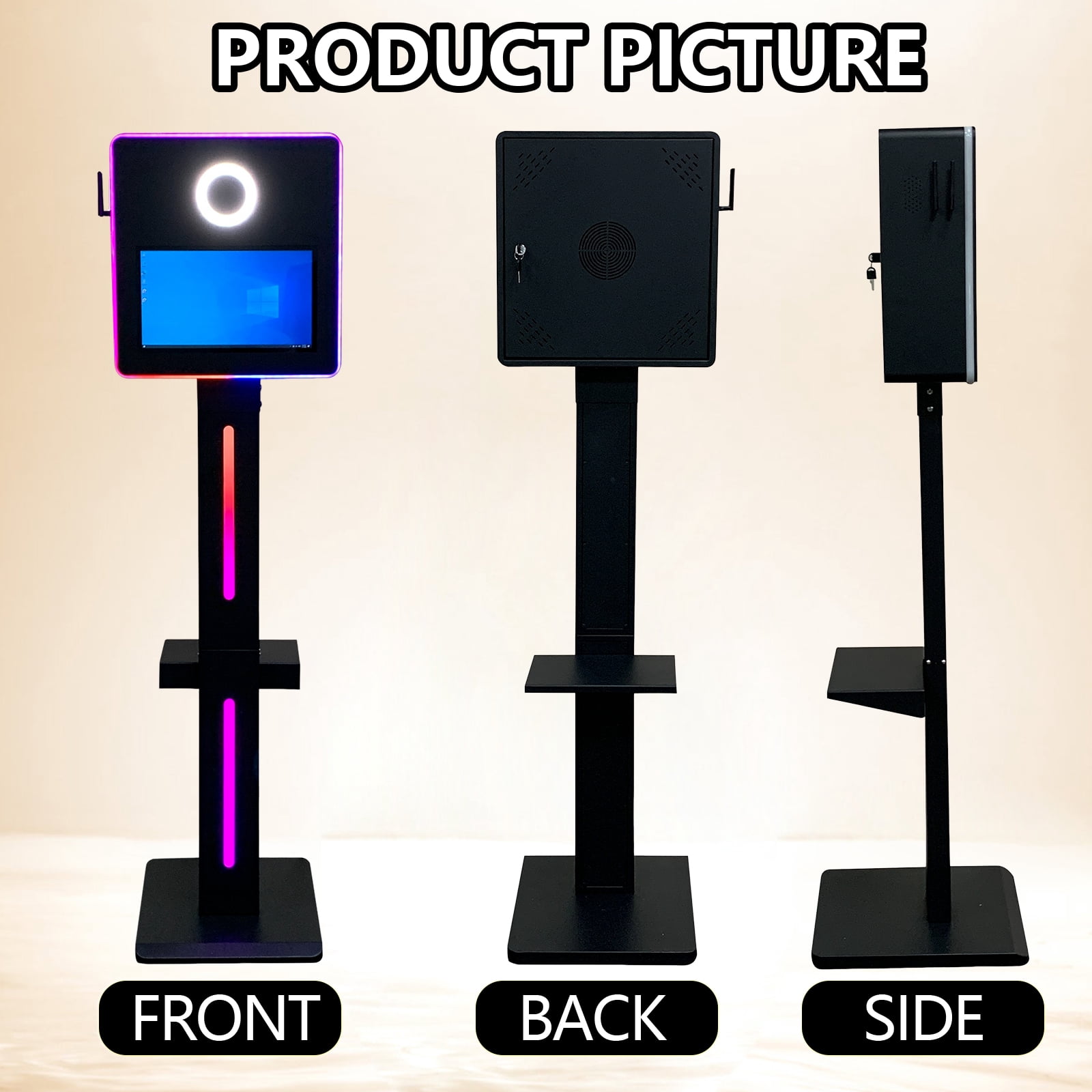 WideMeet 15.6inch Touch Screen Selfie Photobooth Machine with RGB Light for Wedding Event Party