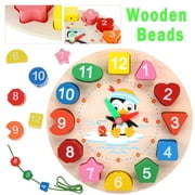 EIMELI Wooden Shape Color Sorting Clock Toy, Early Learning Educational Toy for 1-3 Years Old Toddler Baby Kids,Teaching Time Number Blocks Puzzle Stacking Sorter Jigsaw