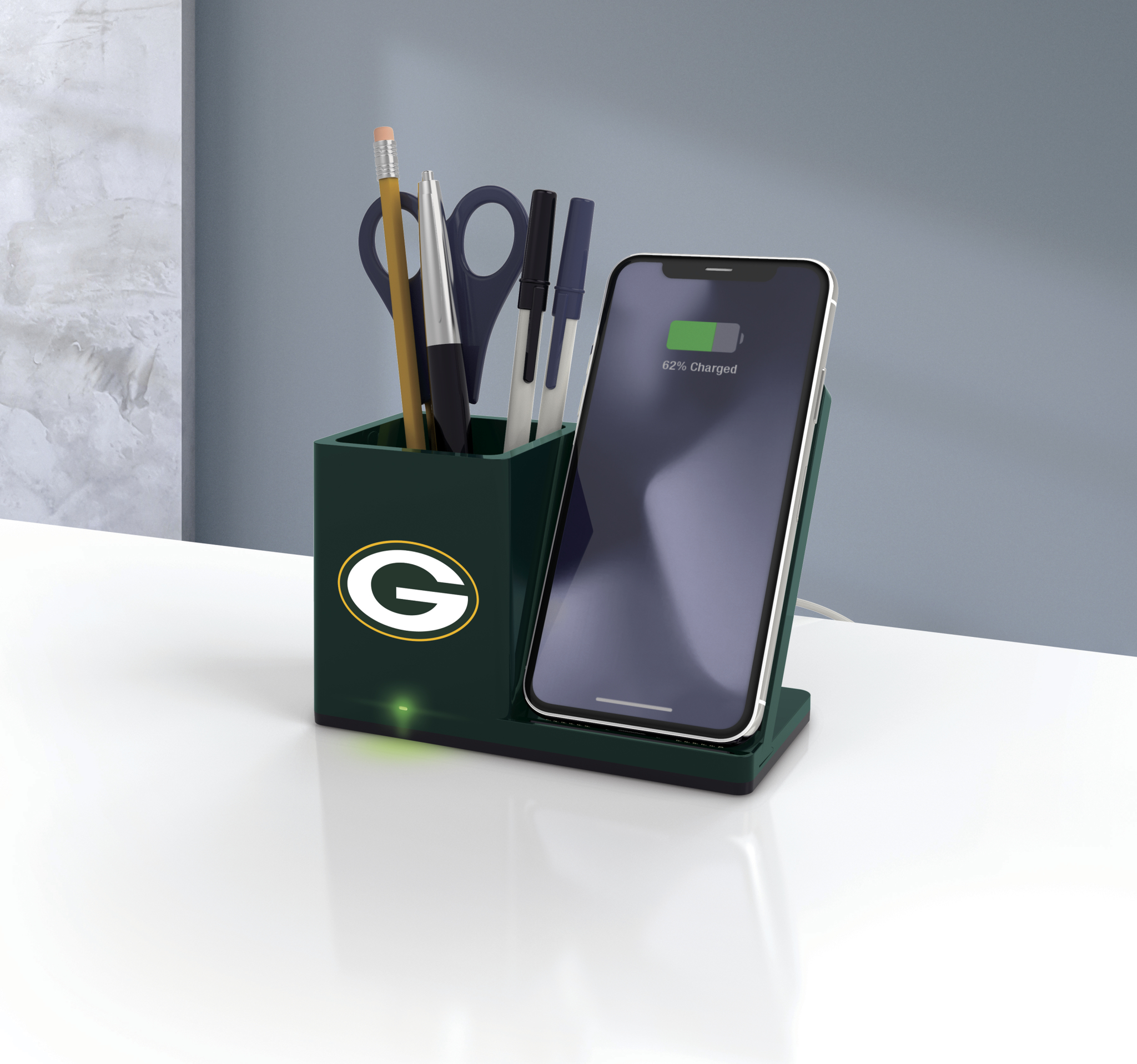 NFL, GREEN BAY PACKERS, WIRELESS CHARGER WITH PEN CUP, BOX