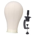 thumbnail image 2 of Voxware Mannequin Head Canvas Block Display Model with Desktop Mount Bracket for Wigs Styling Professional Durable Structure Lightweight Suitable for Home Salon Shop, 2 of 8