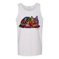 thumbnail image 2 of Wild Bobby, Colorful Rainbow Cat Animal Lover Mens Graphic Tank Top, White, 3XL, 2 of 3
