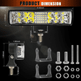 thumbnail image 3 of Par 7''faros Blossom  Auxiliares Led Moto Auto 188w Triple-fila 8000k Negro, 3 of 5