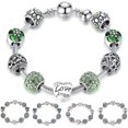thumbnail image 3 of BlueAmor flor cuentas de diamantes de imitación encanto brazalete pulsera joyería de boda para mujeres hombres niñas niños, 3 of 4