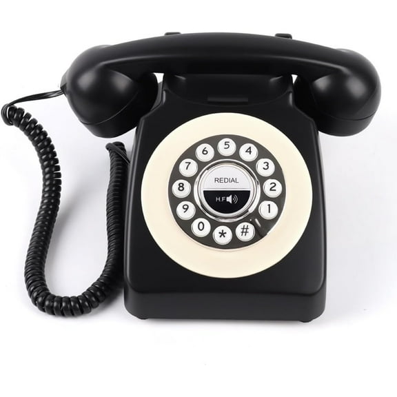 Landline Phone, Retro Home Phones for Landline, Classic Vintage Telephone  Connection Speakerphone for Home House(Black)