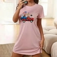 thumbnail image 1 of Camisón corto de talla grande para mujer, camisón de manga corta con estampado de pecho a la moda, camisón para mujer, 1 of 7