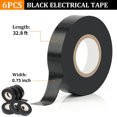 thumbnail image 2 of Black Electrical Tape Waterproof Industrial Grade Electric Tape Electrical Insulation Tape High Adhesion Wiring Tape for Wire Wrapping Electrical Repairs Wire Protection,6 Rolls 3/4 in x 33 ft, 2 of 8