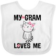 thumbnail image 3 of Inktastic My Gram Loves Me Girls Cat Girls Baby Bib, 3 of 4