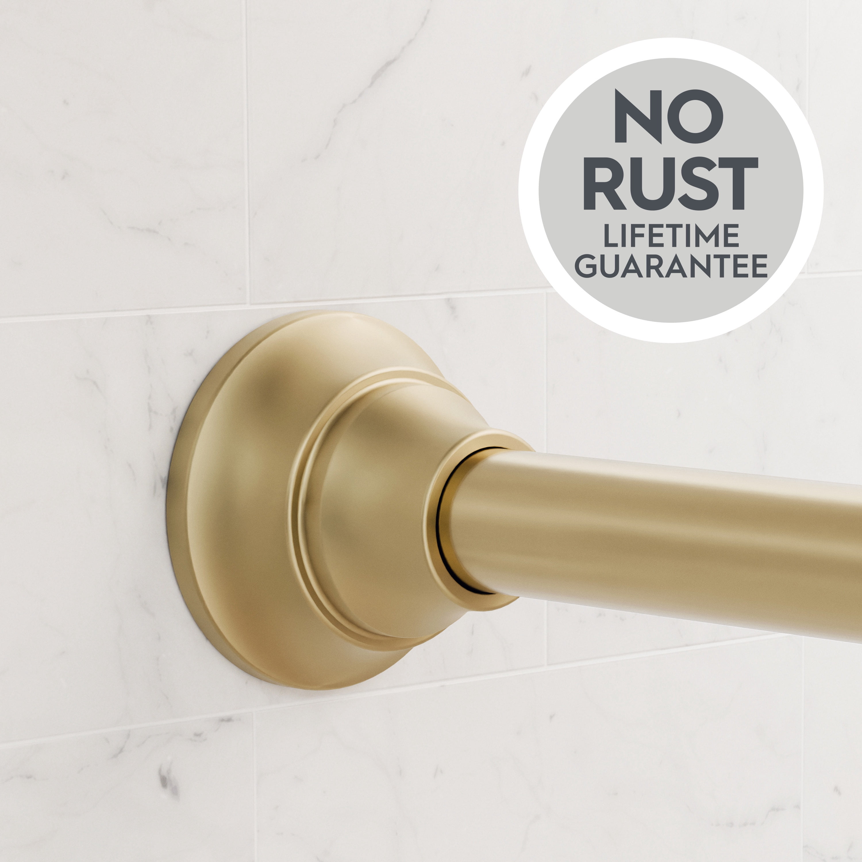 Better Homes & Gardens Rustproof 43” to 72” Adjustable Tension Decorative Shower Curtain Rod, Brass