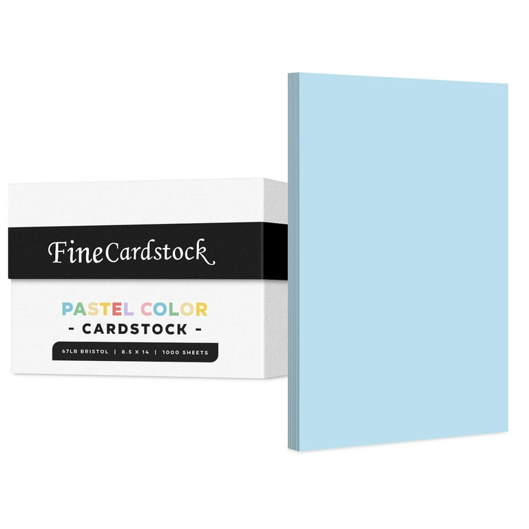 Bulk of 1000 Sheets, Blue 8.5 x 14 Menu Legal Size Pastel Color Card Stock  Paper, 67Lb Vellum Bristol Cardstock
