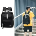 thumbnail image 2 of Modstep Mens Fashion Backpack Letter Print Zipper Compartments College School Daypack Unisex Medium Travel Pockets Storage Bag Black, 2 of 3