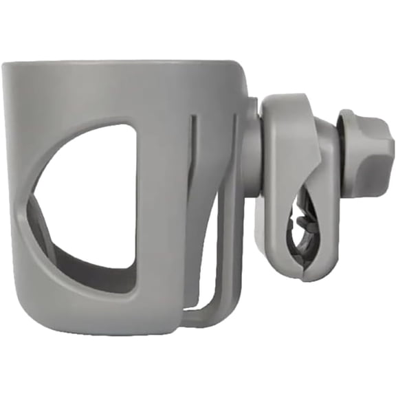 New Cup Holder Compatible with Rollators, Medline, etc. A Solid Super Secure Fit. 360 Degrees Rotatable. Anti-Shake Spill Resistant. (Gray)