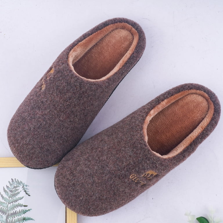 Men\'s Brown Flat Cozy Memory Foam Anti Skid Soft Slip On House Slipper Shoes Cozy Memory Foam Lazy One Slippers For Men And Women... From  main image 3