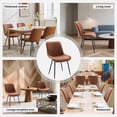 thumbnail image 6 of TacleeKii Faux Leather Dining Chairs Set of 2, Kitchen Side Chairs with Metal Legs, for Dining Room Restaurant, Brown, 6 of 11