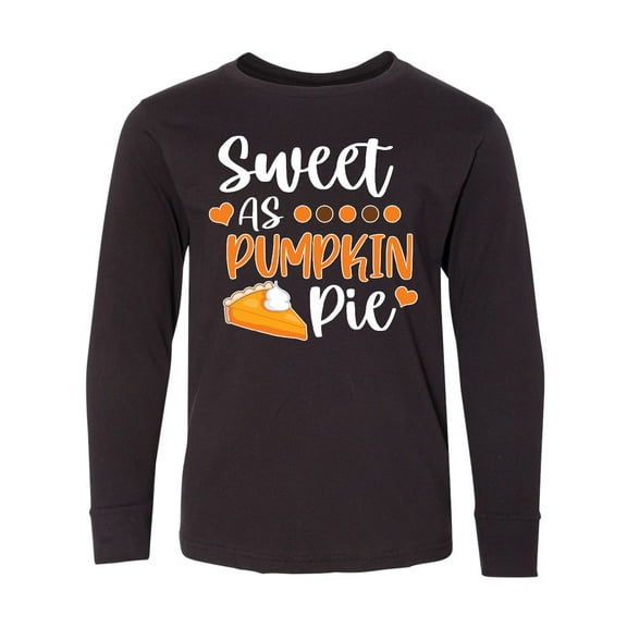 Inktastic Thanksgiving Sweet as Pumpkin Pie Long Sleeve Youth T-Shirt