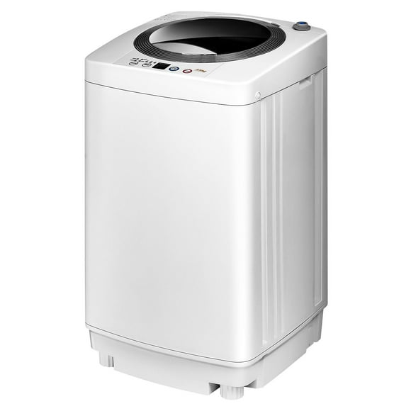 Giantex Machine à Laver Portable, 2-en-1 Lavage et Séchage Entièrement Automatiques, Laveuse de Lessive Capacité de 8 Lb avec 5 Programmes, 3 Niveaux d'Eau et Pompe de Vidange, Essoreuse Compacte pour Vêtements
