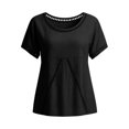 thumbnail image 5 of WHEANG 2026 Trendy Summer Tops for Women Short Sleeve Collarless Button Down Shirt Breathable Linen Crop Blouse for Women Lightweight Casual Beach Vacation Outfit Tops(Color Black Size XL), 5 of 6