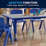 Flash Furniture Emmy Adjustable Classroom Activity Table for Kids with 6 Chairs, Blue/Gray