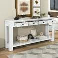 thumbnail image 3 of Table Console REDSASAConsole, Table de Sofa avec Tiroirs de Rangement et Tablette Inférieure pour Entrée, Couloir et Salon (Blanc), 3 of 9
