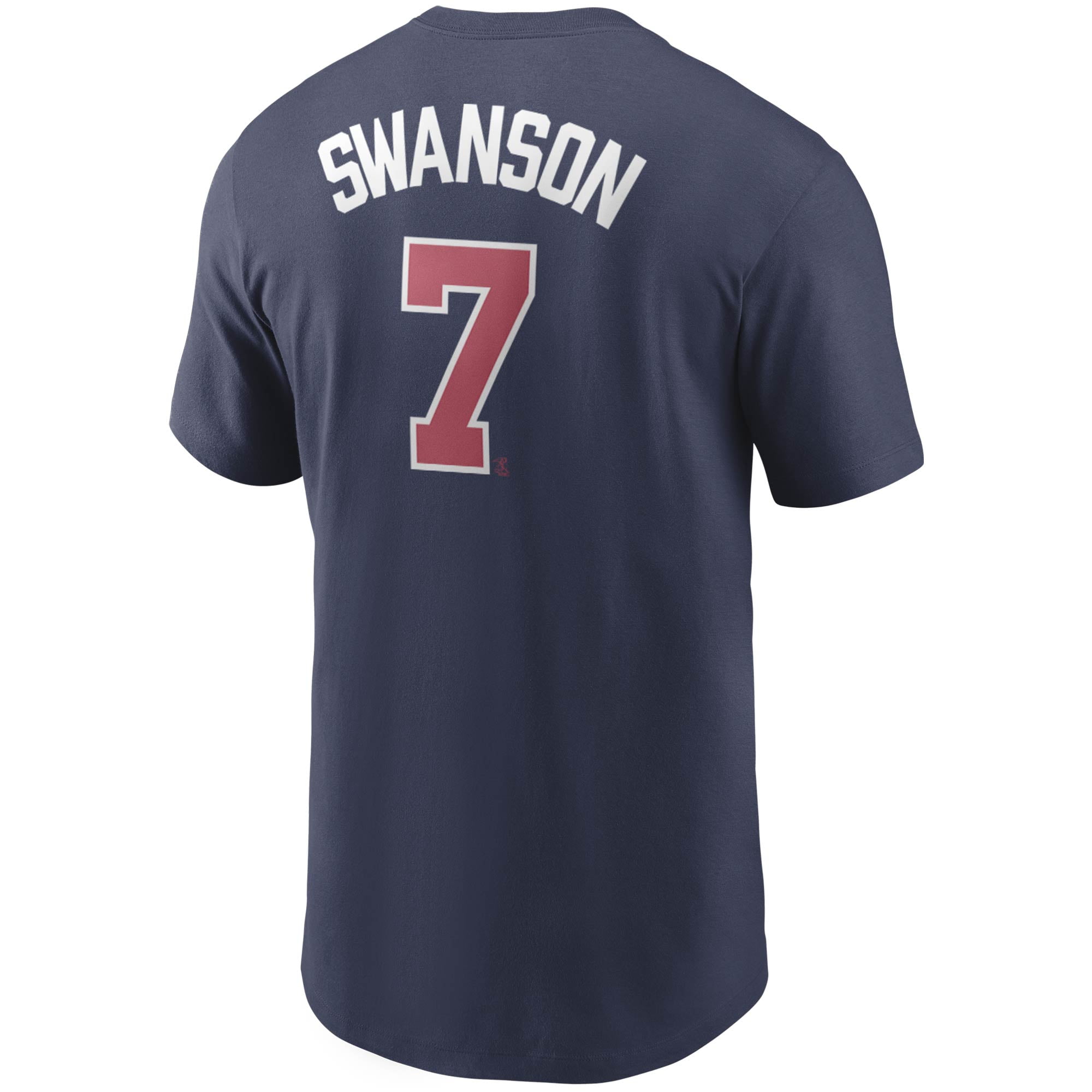 Atlanta Braves Dansby Swanson Name & Number Shirt Funny Navy Cotton Tee Gift Men