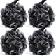thumbnail image 1 of Esponja de ducha de baño de 4 piezas, esponja negra para baño con cuerda colgante para hombres y mujeres exfolia la piel limpia y calmante, 1 of 5