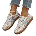 thumbnail image 2 of Women's Ditsy Floral Shoes, Side Stripe and Laces Design, Women's Casual Sports Walking Shoes, Sneaker, Comfortable and Stylish Footwear Dressy Trainers, 36, 2 of 6